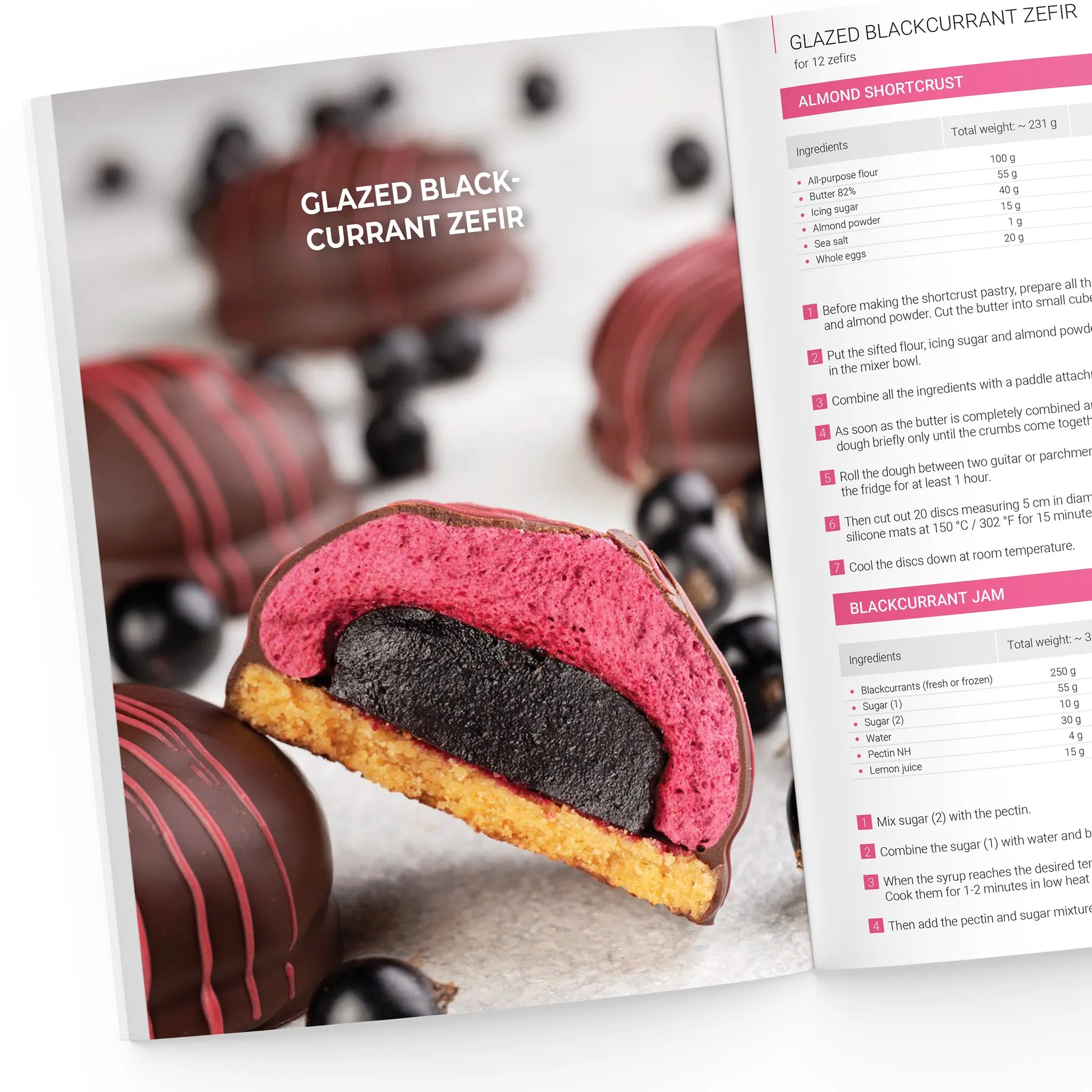 Glazed blackcurrant zefir dessert