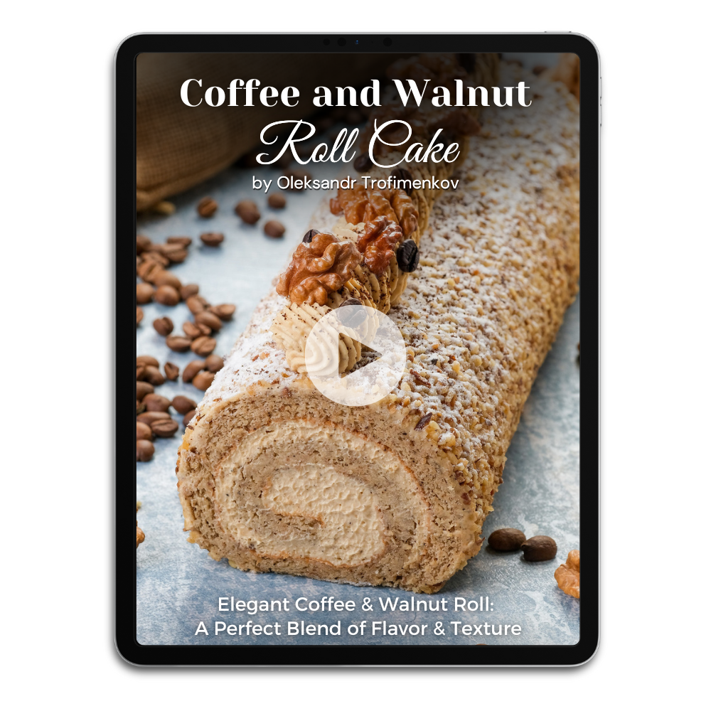 Coffee and Walnut Roll Cake