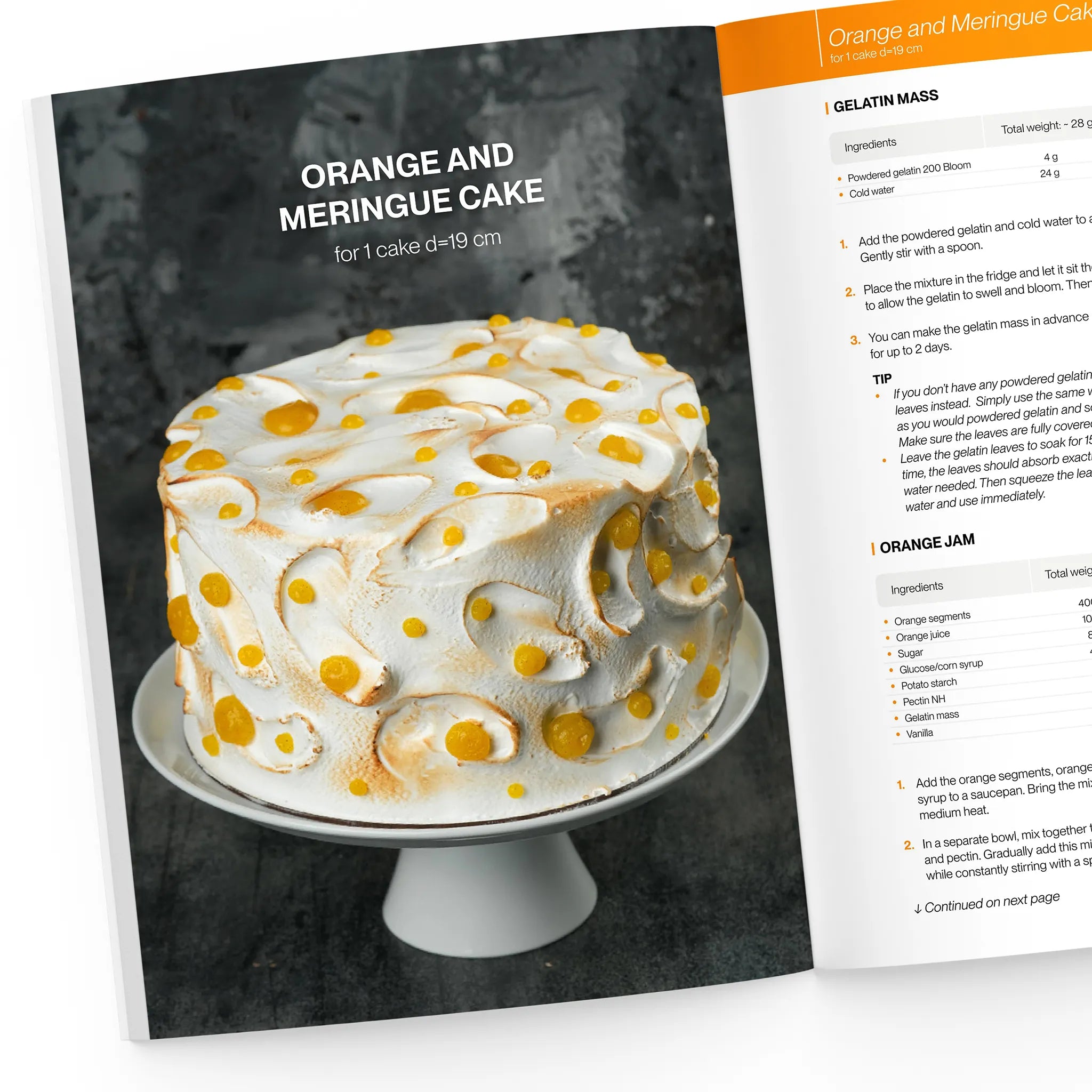orange and meringue cake