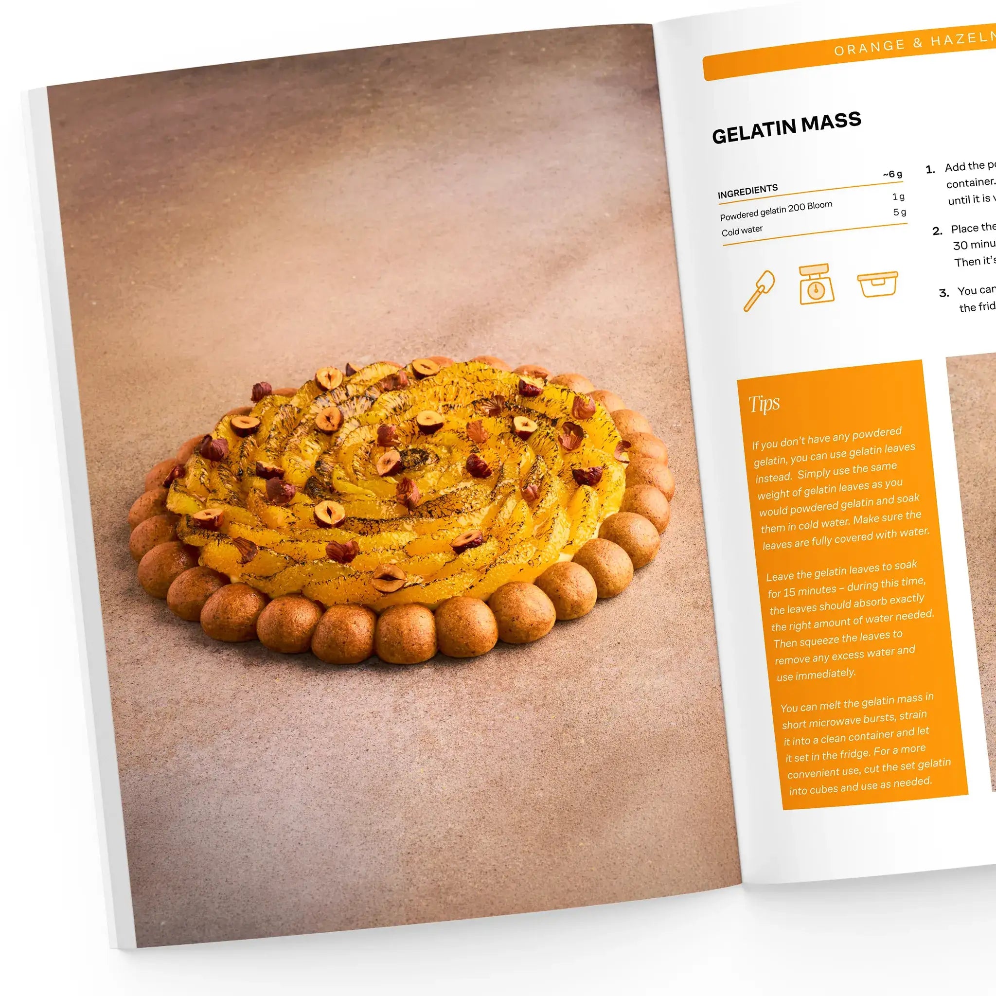 Orange and hazelnut tart