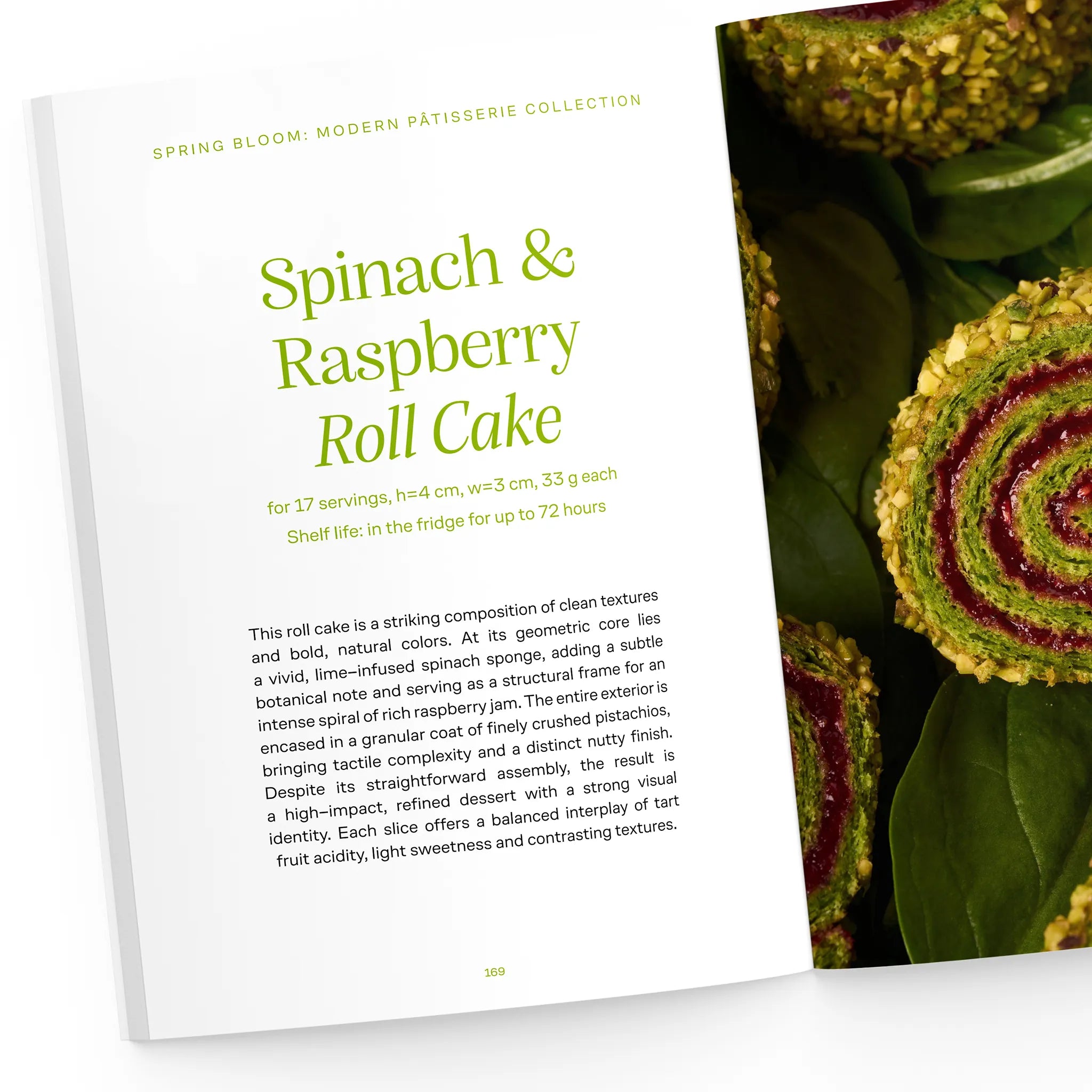 Spinach & Raspberry Roll Cake