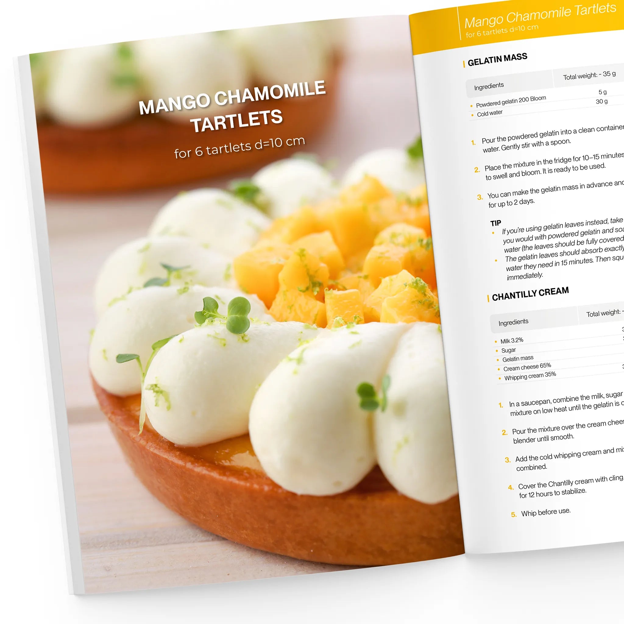 Mango chamomile tartlets
