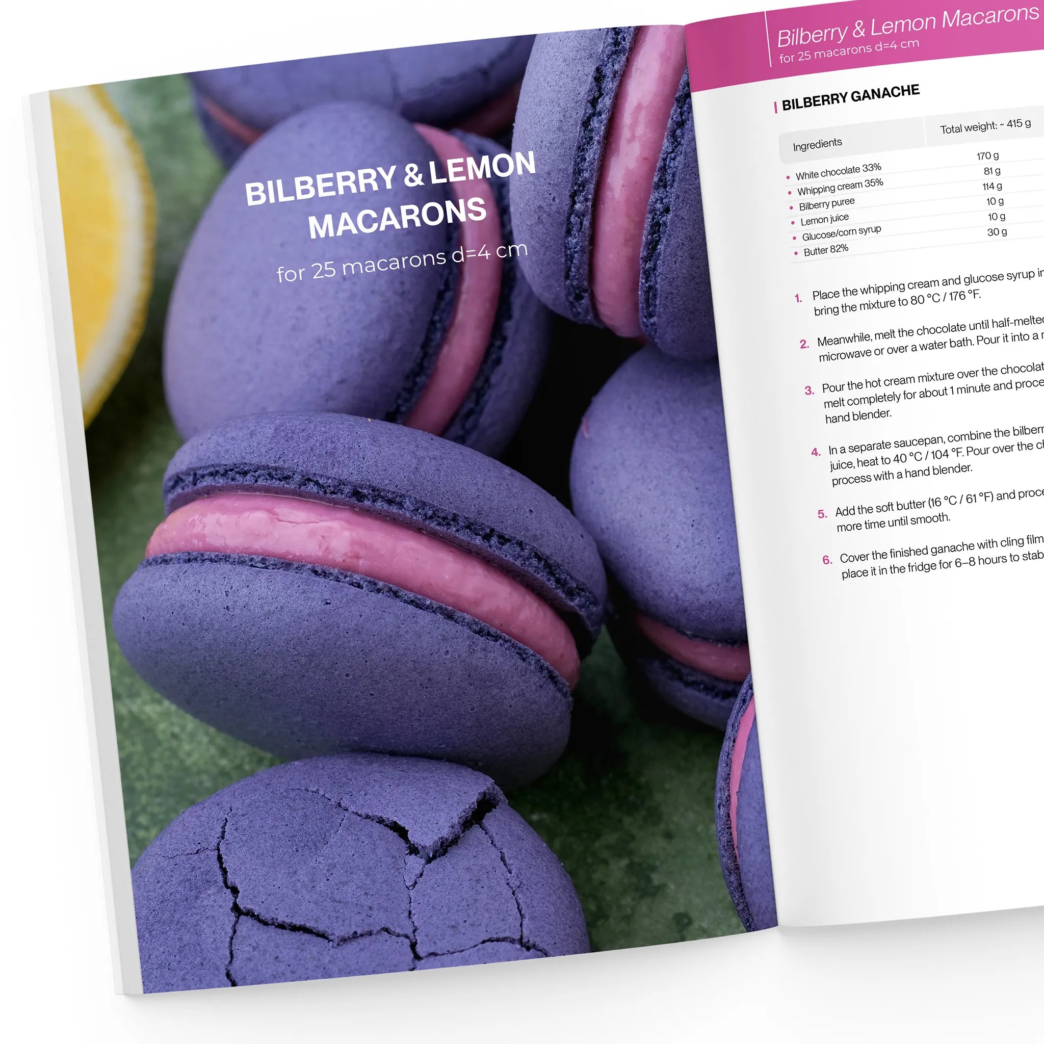 Bilberry & Lemon Macarons