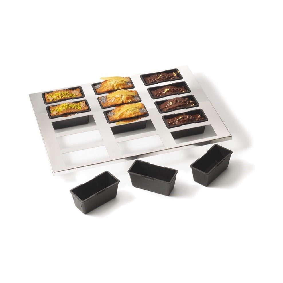 [square-20260422] Exoglass Stainless Steel Tray 400x300 15 Loaf Cakes 9x4x4 cm