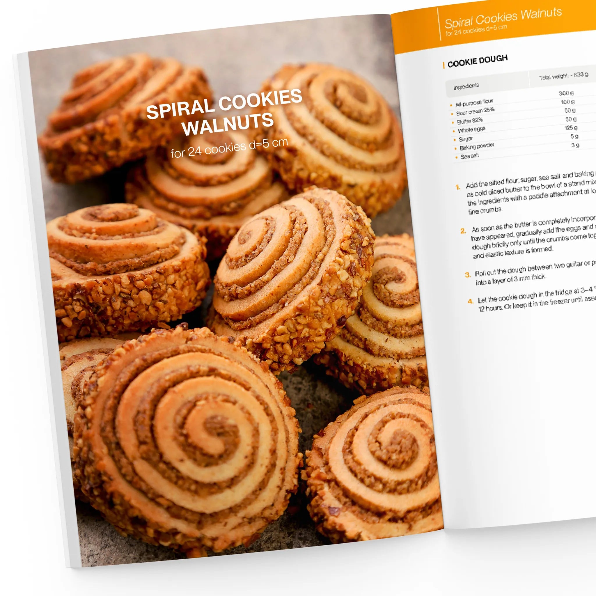 spiral cookies with walnuts