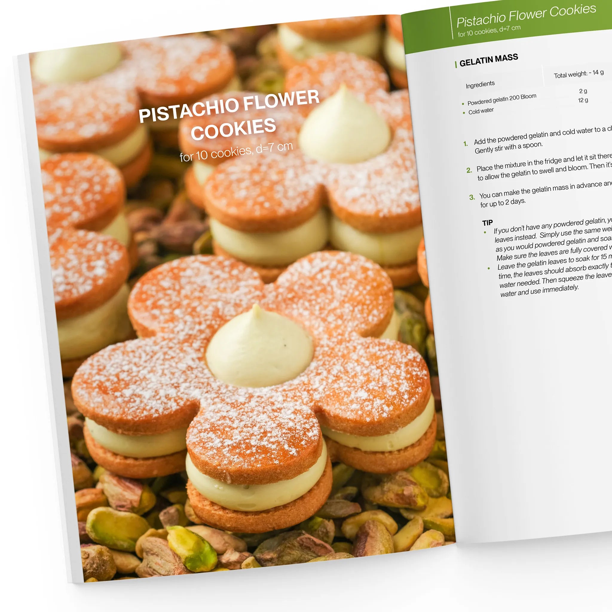 pistachio flower cookies