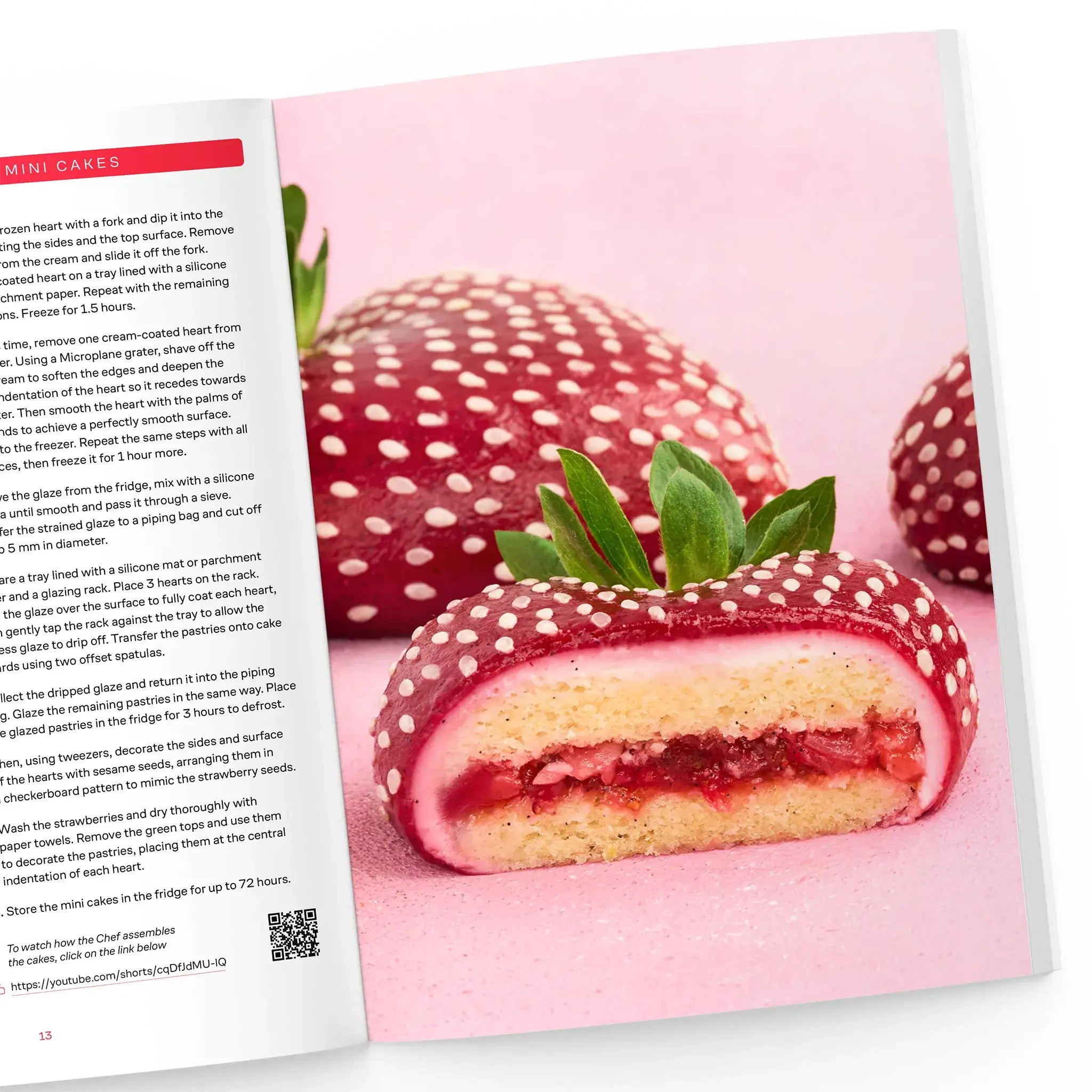 Strawberry heart mini cakes