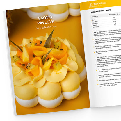 Exotic pavlova dessert