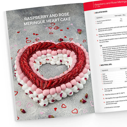 Raspberry and Rose Meringue Heart Cake