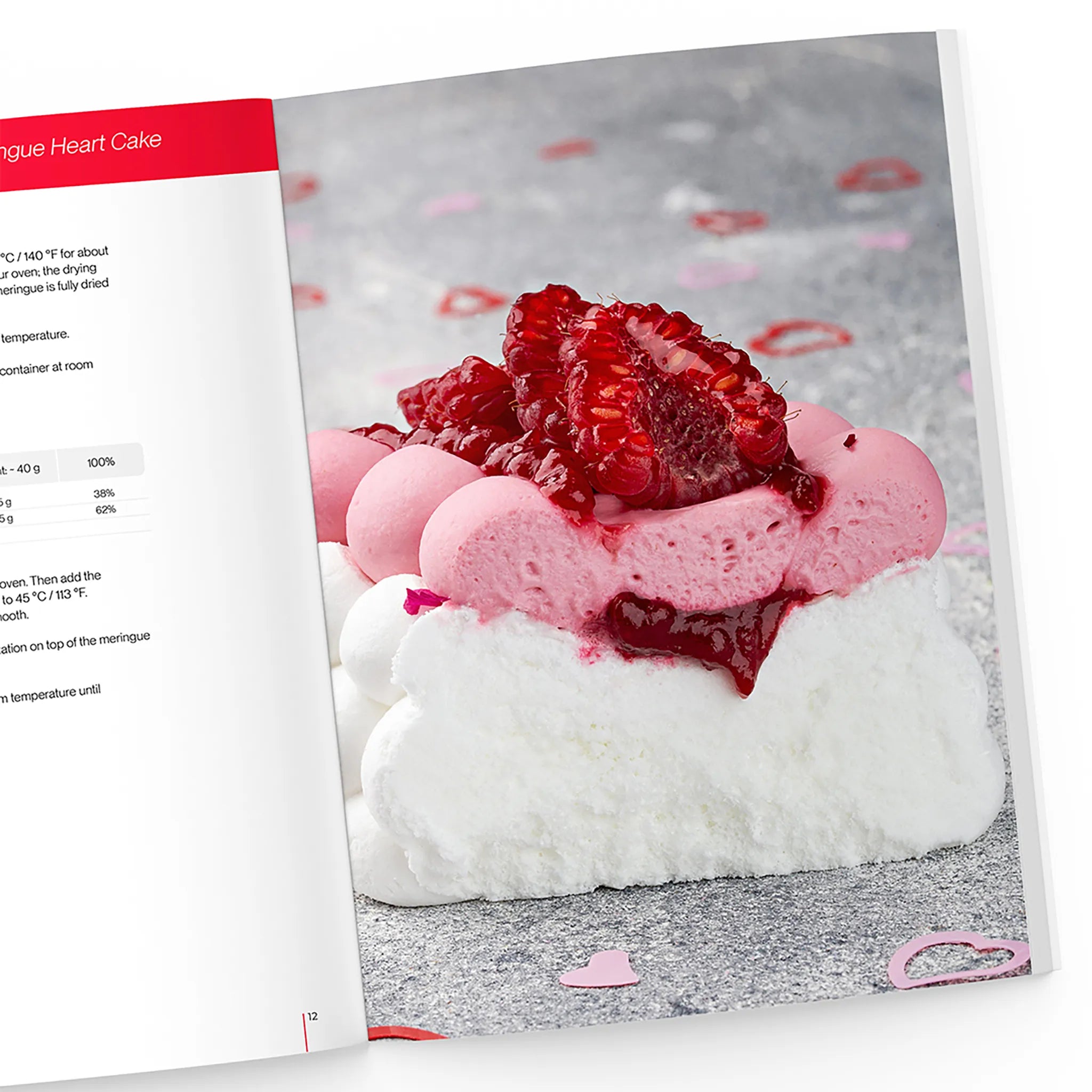 Raspberry and Rose Meringue Heart Cake recipe