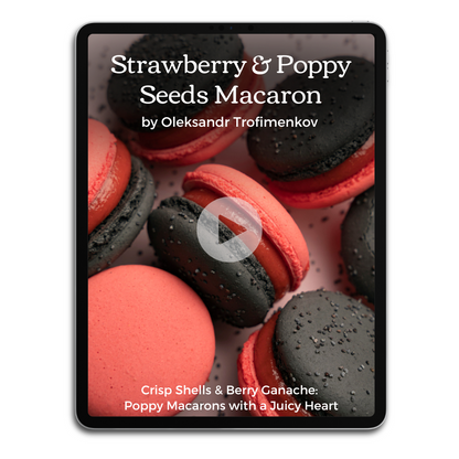 Strawberry and Poppy Seeds Macaron