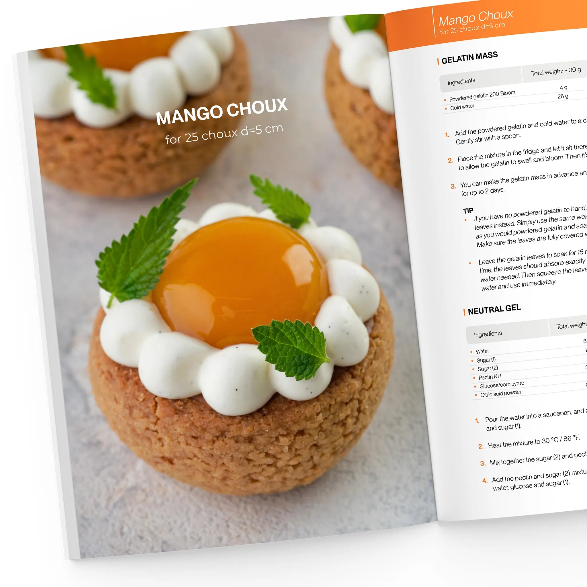 Mango choux pastry