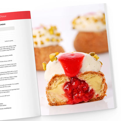 Raspberry choux pastry