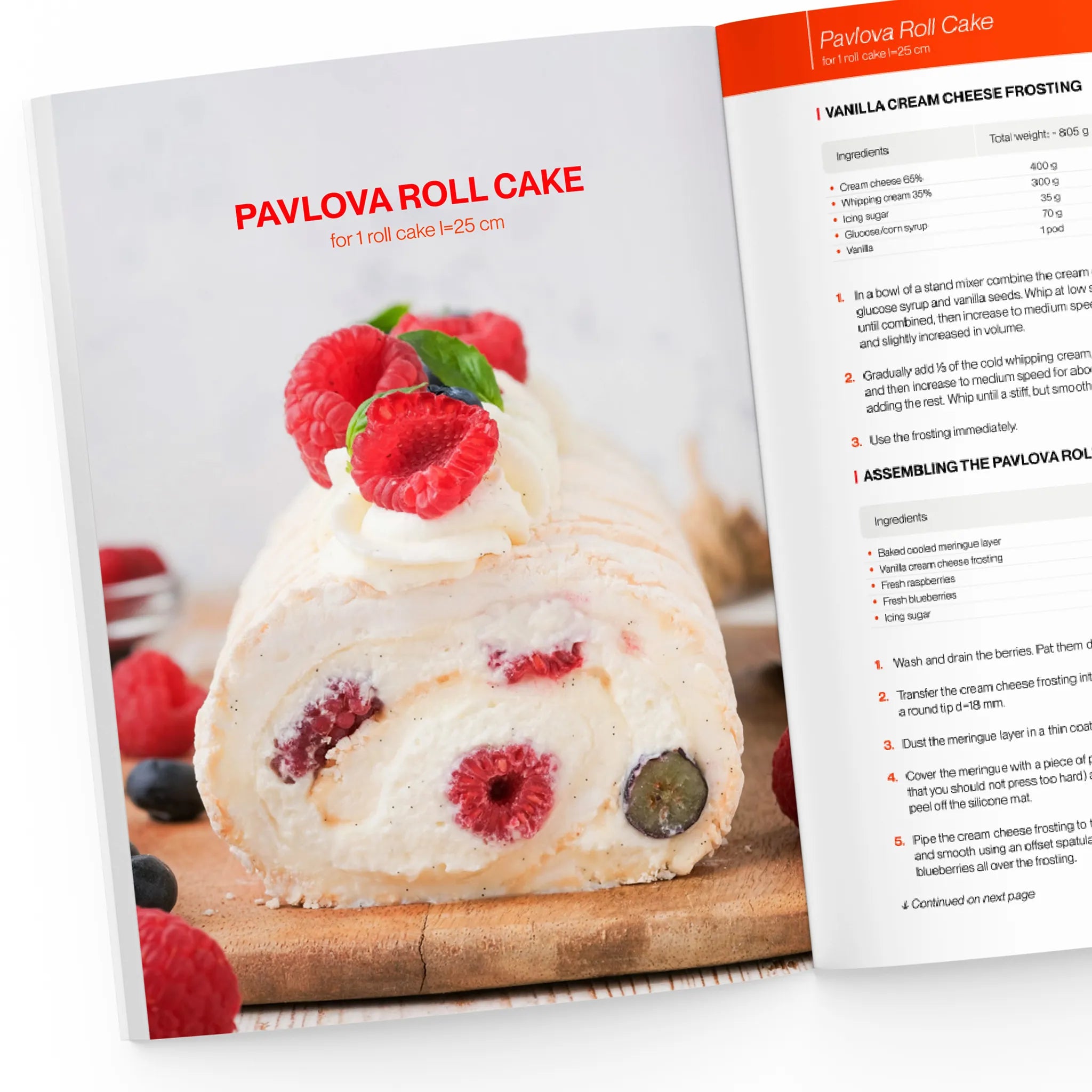 Pavlova roll cake