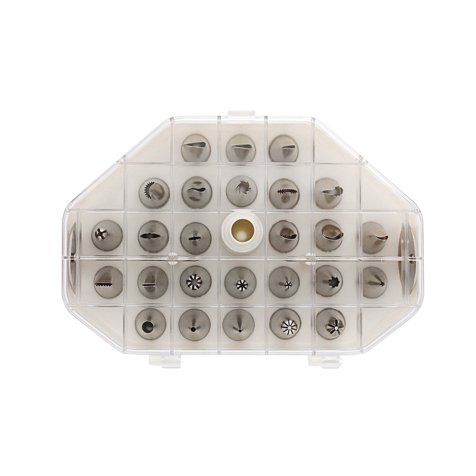 [square-20260422] Box of 26 Stainless Steel Assorted Decorating Piping Tips