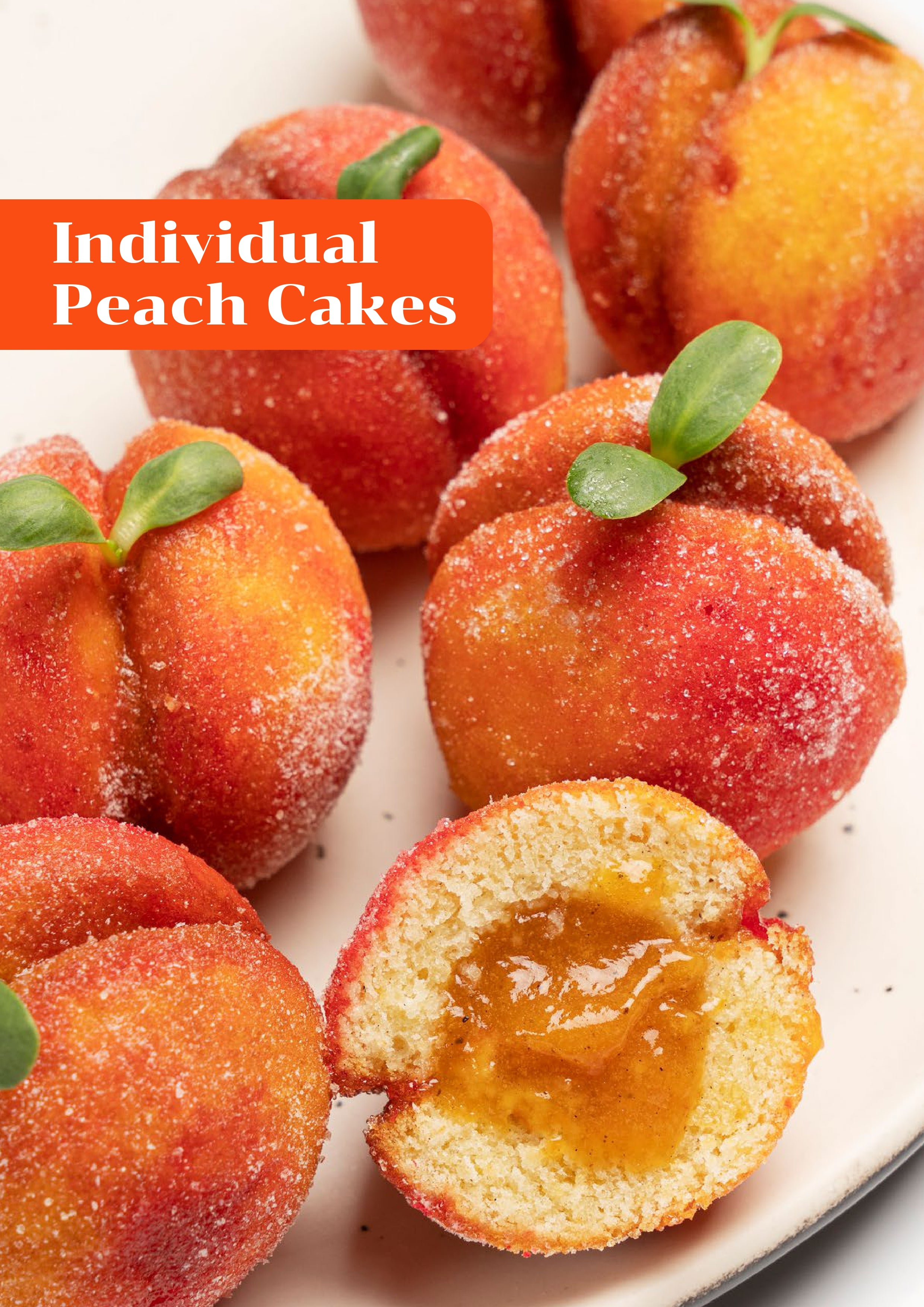Individual peach cakes